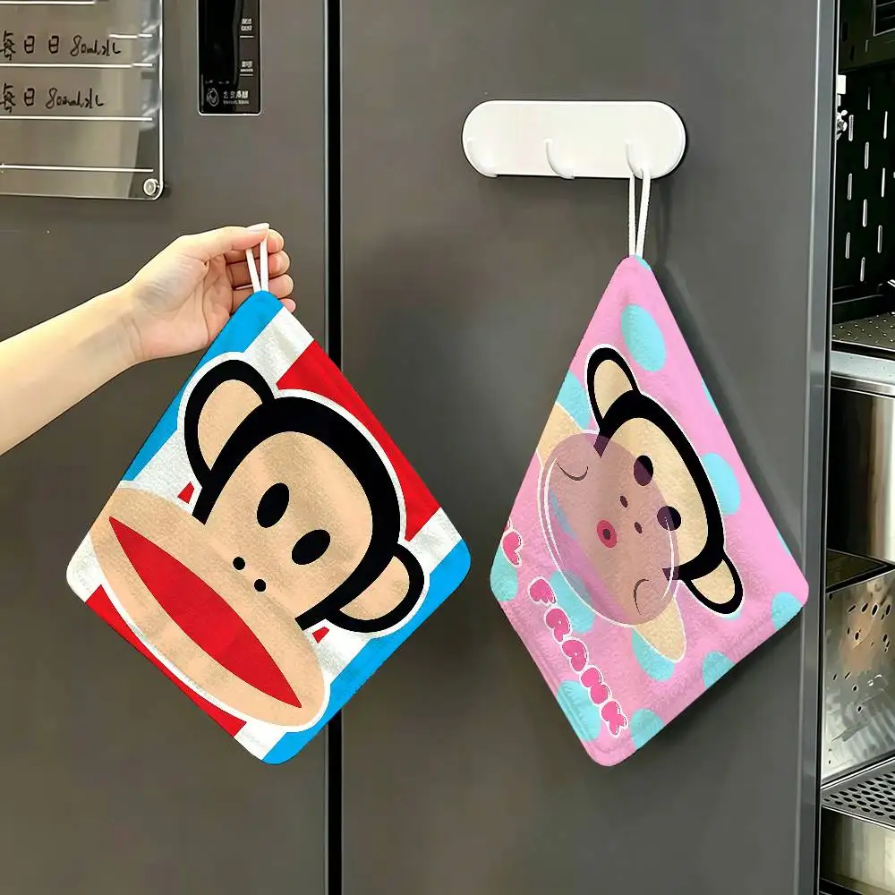 P-Paul F-Frank Polyester Cotton Hand Wiping Towel, Hanging Design, Durable for Household Restaurant Toilet Use