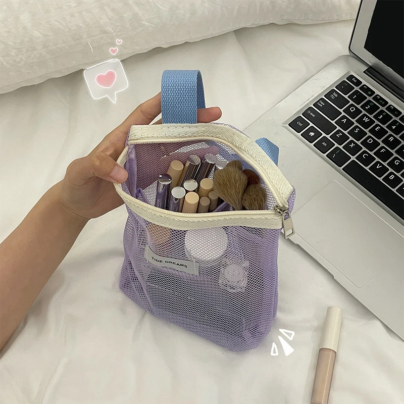 1Pcs Mesh Kulturbeutel Reise Kosmetische Veranstalter Tragbare Waschen Dusche Werkzeuge Lagerung Beutel Für Make-Up Körperpflege Zubehör