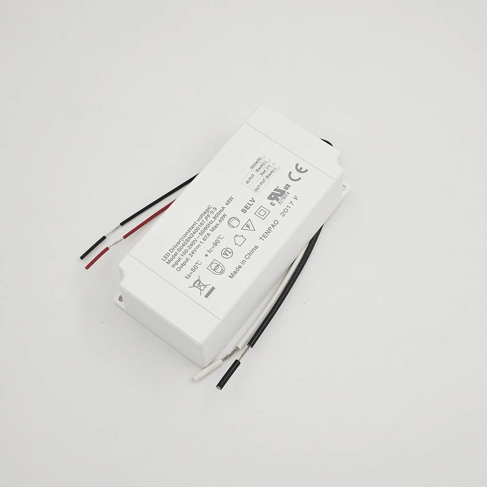 

LED Driver(constanr voltage) S040SN2400167 Input 100-240V 800mA 48W Output 24V 1.67A Max,40W