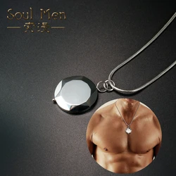 Engrave Word & Picture Love Heart Tungsten Carbide Necklace & Pendants with Snake Chain Men's Cool Jewelry