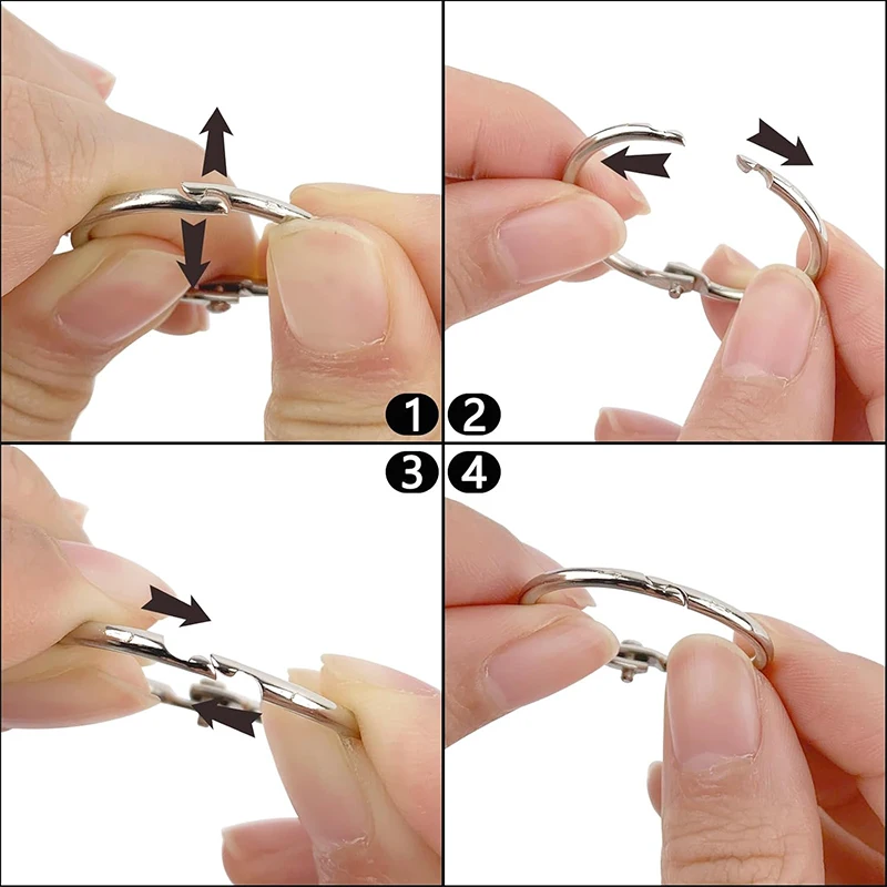 10 шт., кольца для переплета вкладышей, металлическое открывающееся кольцо для офисных книг, кольца, зажимы, брелок для ключей, кольцо для фотоальбома, домашний офис, поставка