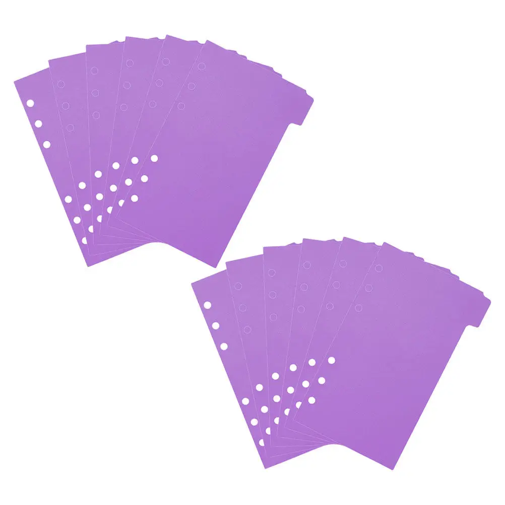 

2Sets A6 Notebook Dividers Plastic 6-Hole Binder Page Separators Tab Dividers for Planner Organizing Recipe Binder Filing