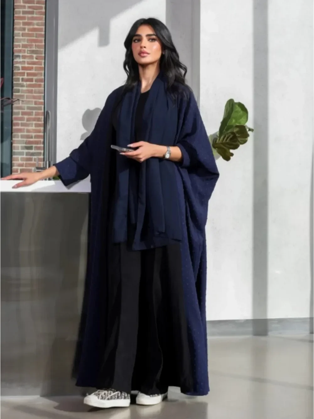 

Ид Абая для женщин Скромный кардиган с рукавом «летучая мышь» Мусульманский длинный халат Рамадан Марокко Дубай Абая Кафтан Ислам Джалабия Платья 2026