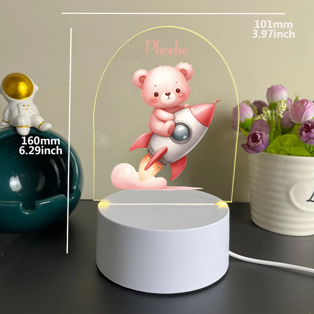 Personalized Custom Bear Hot  Night Light For Home Children'S Night Light Creative Table Bedside Lamp