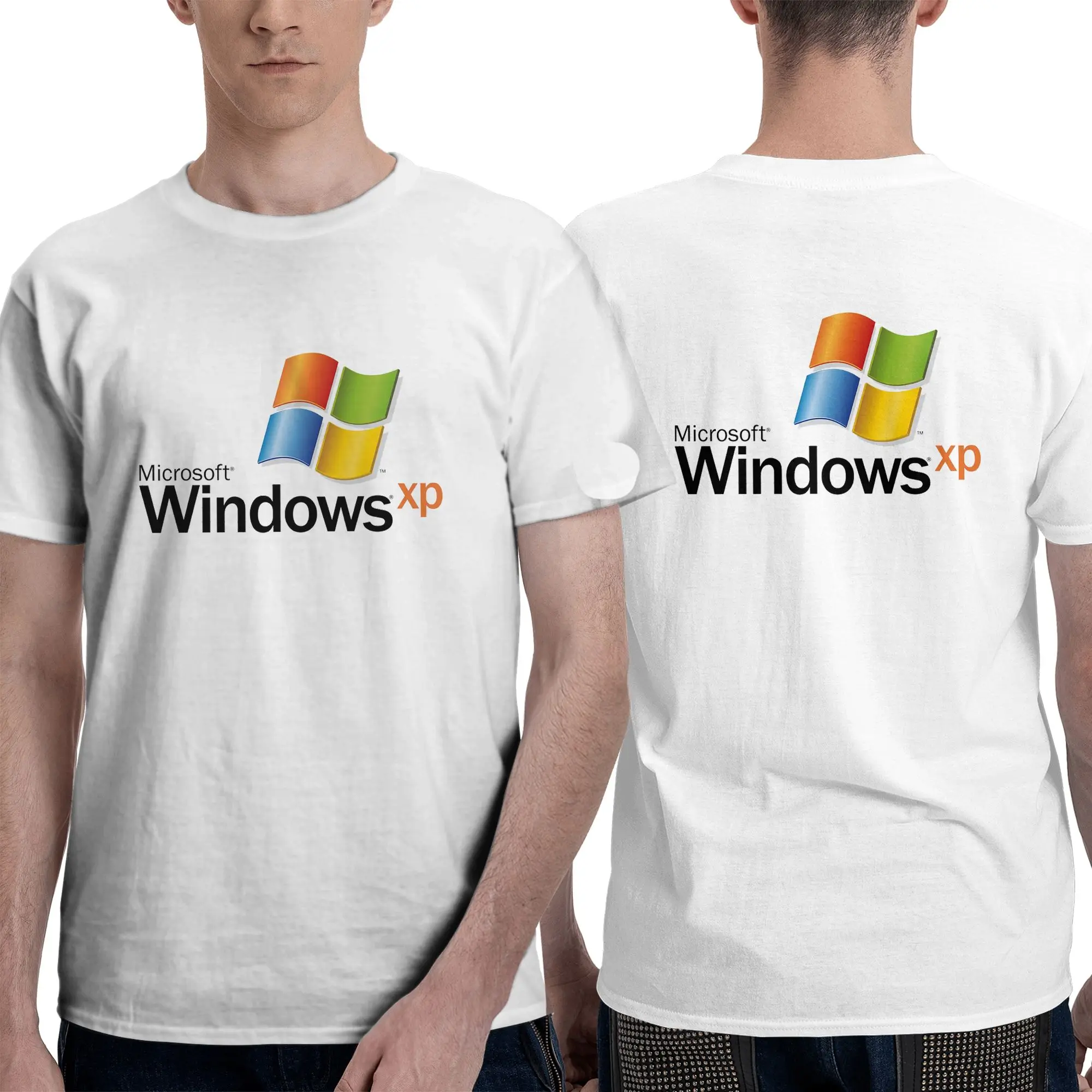 100% Cotton Windows Xp 2 T-Shirt Men's Double Sided T Shirt Men Round Neck Summer Shirts Tops S-6XL