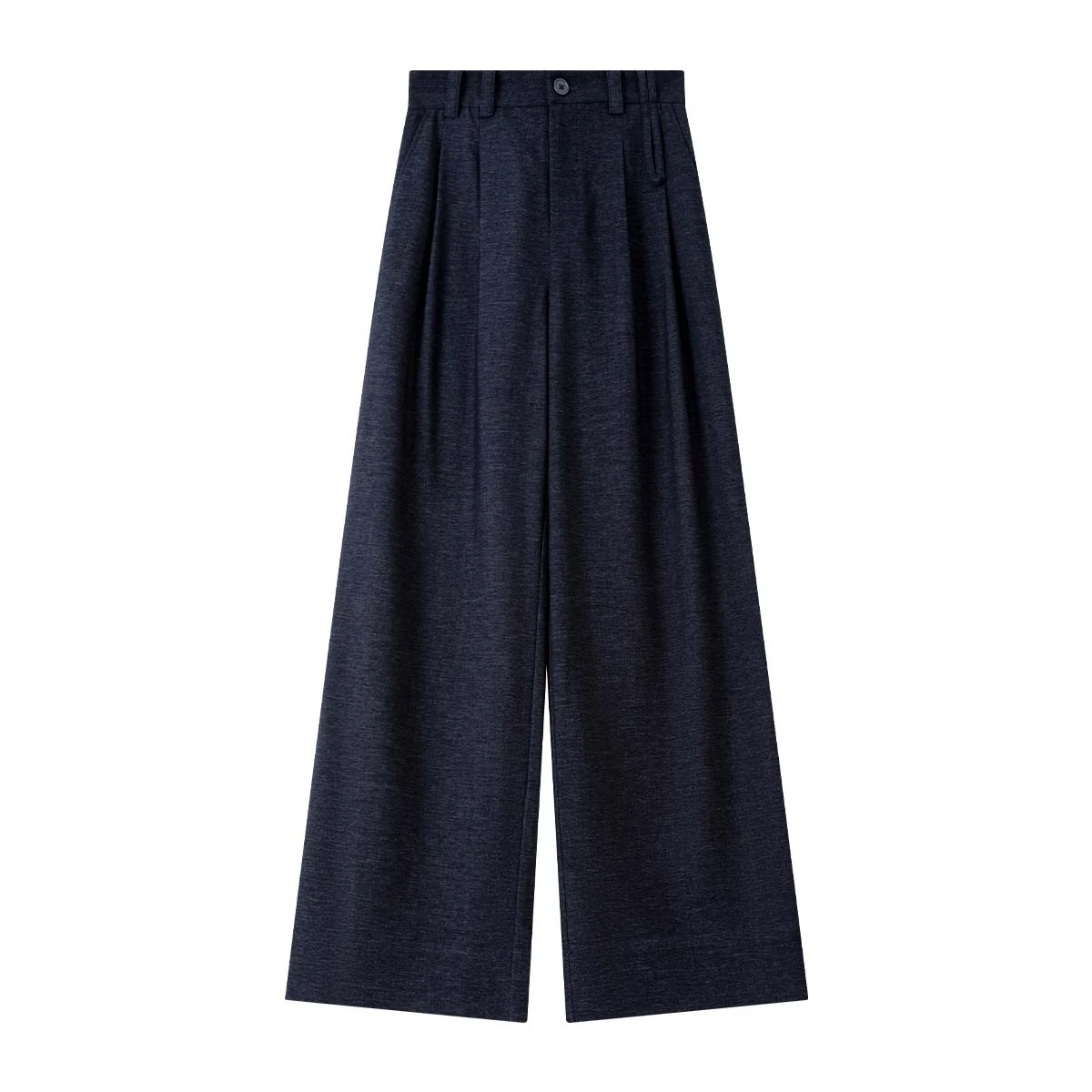 VIMLY Woman Blue Trousers Office Wear Autumn 2025 New Baggy Button Female Pants Casual  Pockets Long Pants Ropa De Mujer A0117