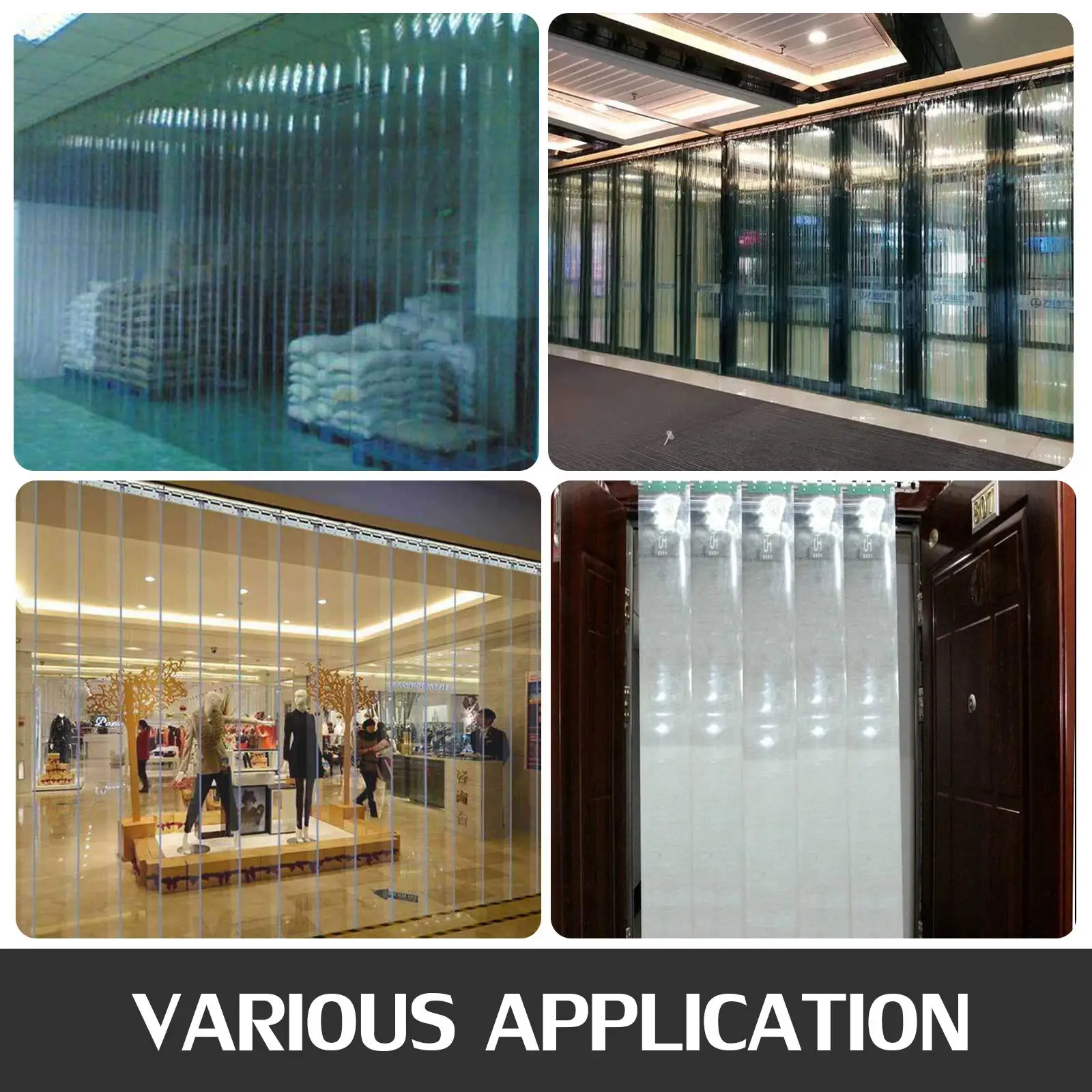 Door Screen Soft Glass PVC Curtain Strip Transparent Windproof Warehouse Air-conditioning Room Home Hanging Strip Curtain Window