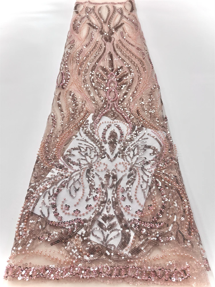 2025 شمسيّة دانتيل عالية الجودة أحدث الترتر الأفريقي أقمشة الدانتيل التطريز مطرز شبكة النسيج 5 ياردة للنساء فستان حفلات الزفاف