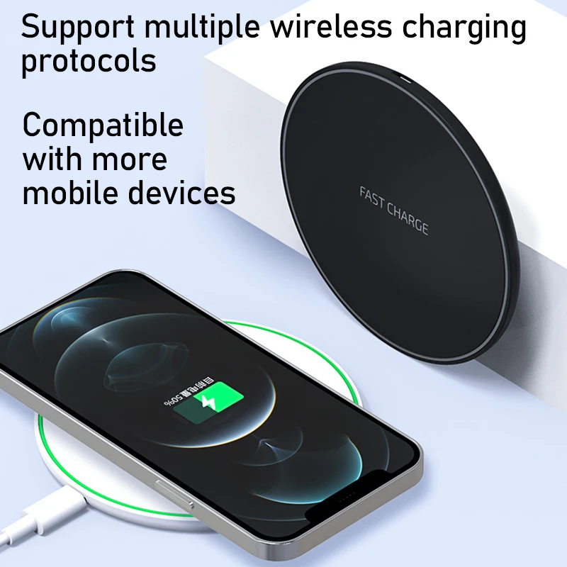 USB Type-C Wireless Charger Pad QI QC Induction Fast Charging for Apple iPhone 14 13 12 Pro X XR Samsung S23 S22 Xiaomi Huawei