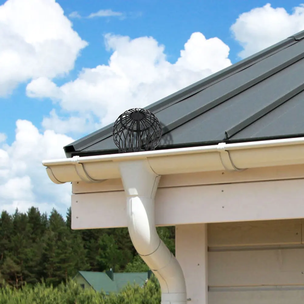 

6pcs Gutter Guard Strainer Black Plastic Downspout Filter For Roof Balcony Bathroom Drain Protection Against Leaves Debris Clogs