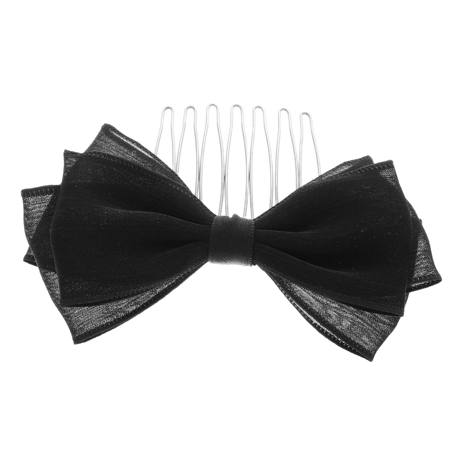 

Hair Comb Side Bowknot Combs for Girl Fine Thin Tie Decorative Accessories Black Satin Girls Hair Combs Slides