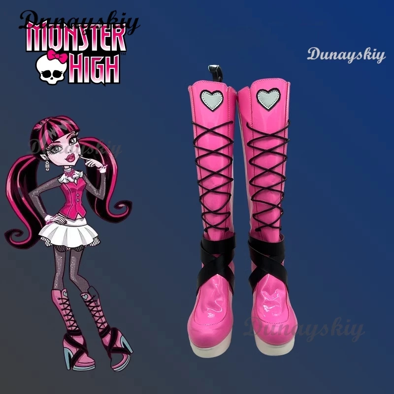 Draculaura Cosplay Anime Monster Cosplay Draculaura High Heel Boots Halloween Carnival Custom Made Shoes