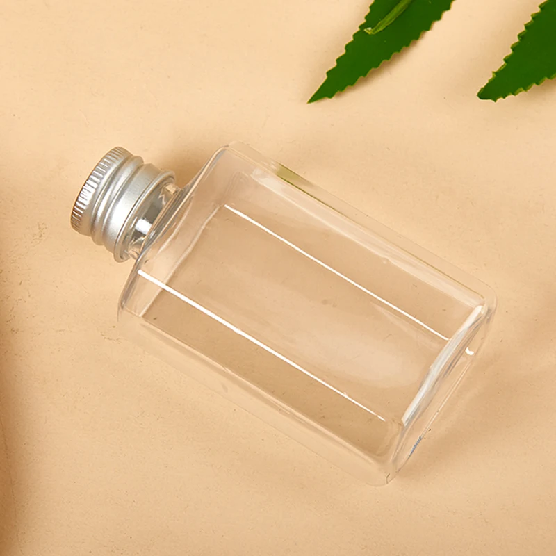 5/10pcs 80ml Empty Bottle Clear PET With Aluminum Screw Cap And Plug Cosmetic Container Travel Portable Lotion Cream Clear Tube