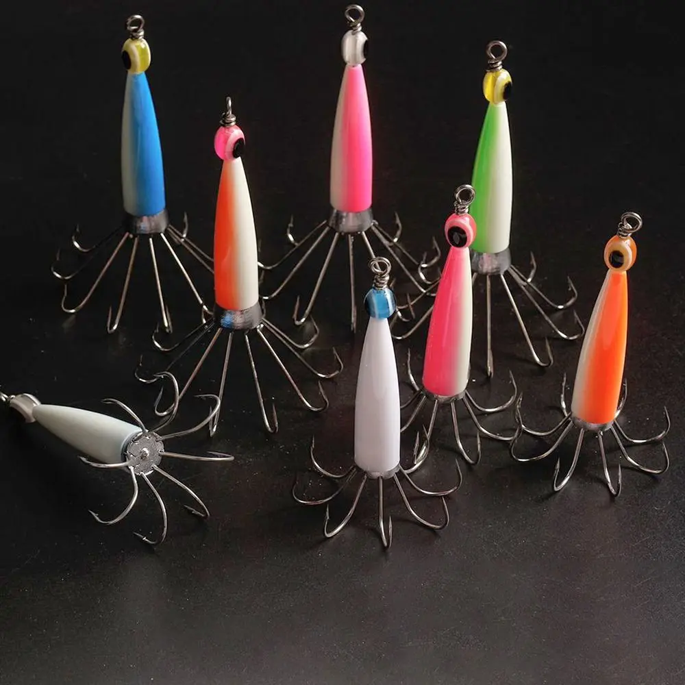 Umbrella-shaped Style Squid Hook with Fish Eyes Sleeve-fish Octopus Squid Bait Jig Hook Deep Sea Fishing Lure Cuttlefish Tackle