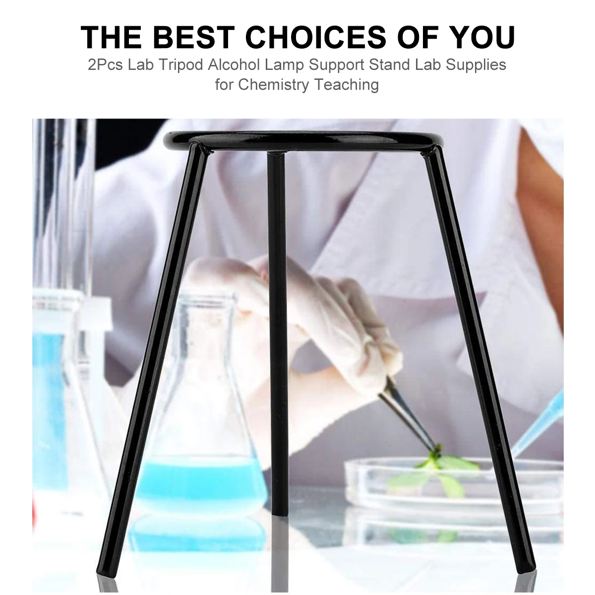 

Chemistry Tripod Alcohol Lamp Holder Flask St Heat Resistant Iron School Teaching Equipment Lab Furniture