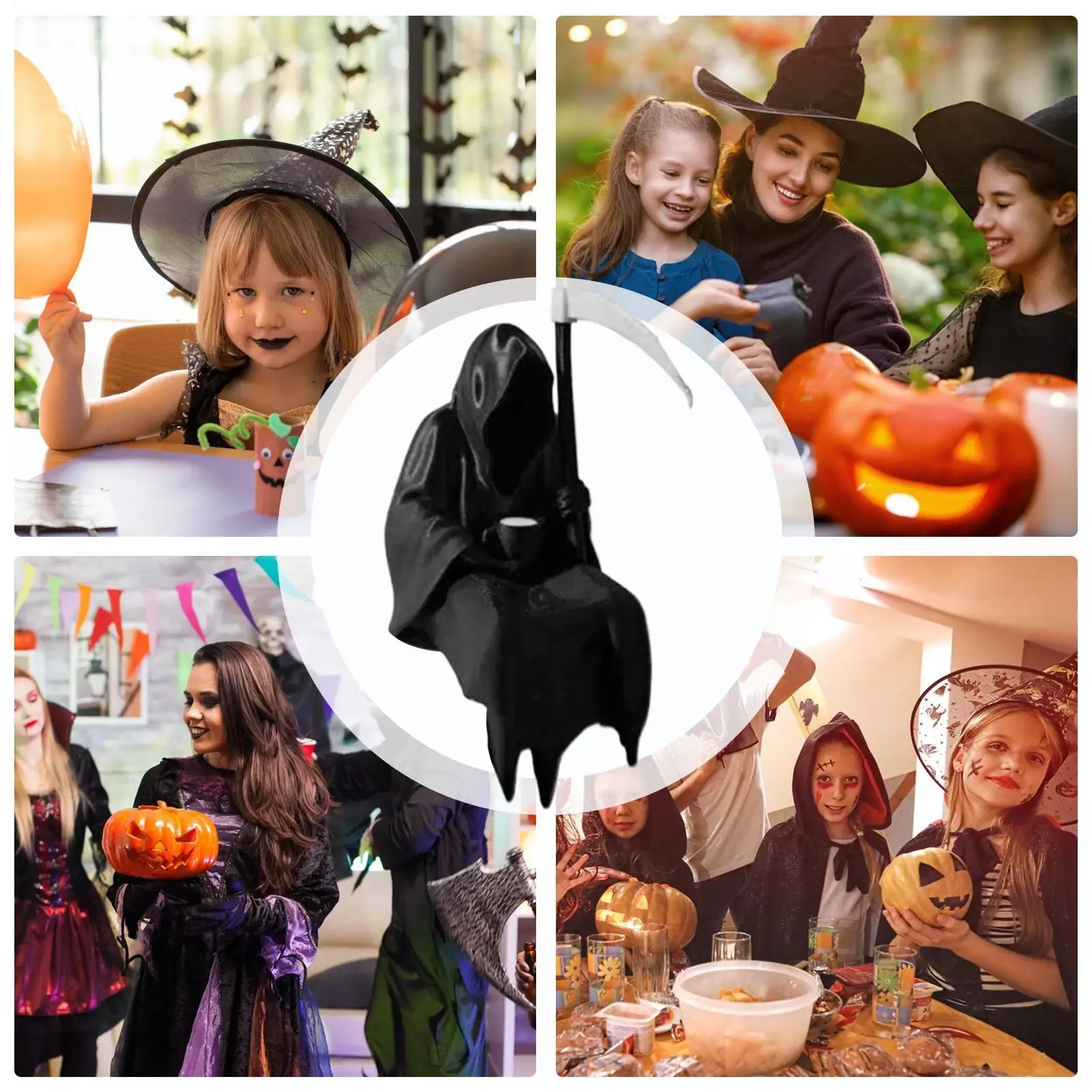 Ghost Figurine Resin Ghost Statue Holding a Cup Desktop Ornament Halloween Home Decoration for Fitness Tabletop Display Home