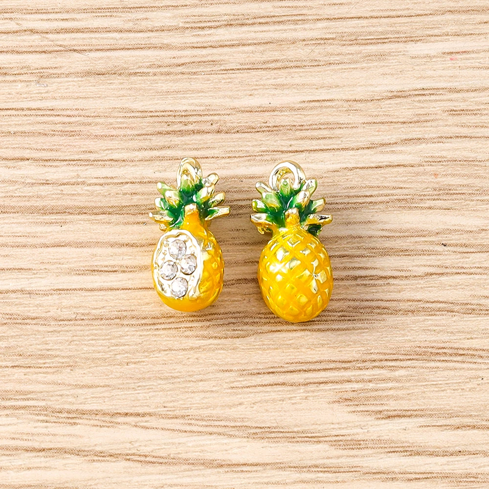 Tusember 5 Stück niedliche Frucht-Anhänger, Apfel, Zitrone, Mango, Kirsche, Ananas, Erdbeere, Charm-Perlen, passend für Original-Armbänder, DIY-Schmuck – Detail 16