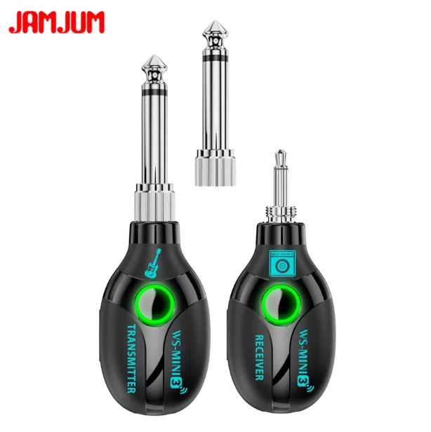 WS‑MINI3 Guitar Wireless Transmitter Receiver 2.4G 40M Transmission 6.35mm &3.5mm Plug Audio System for Electric Guitar Bass