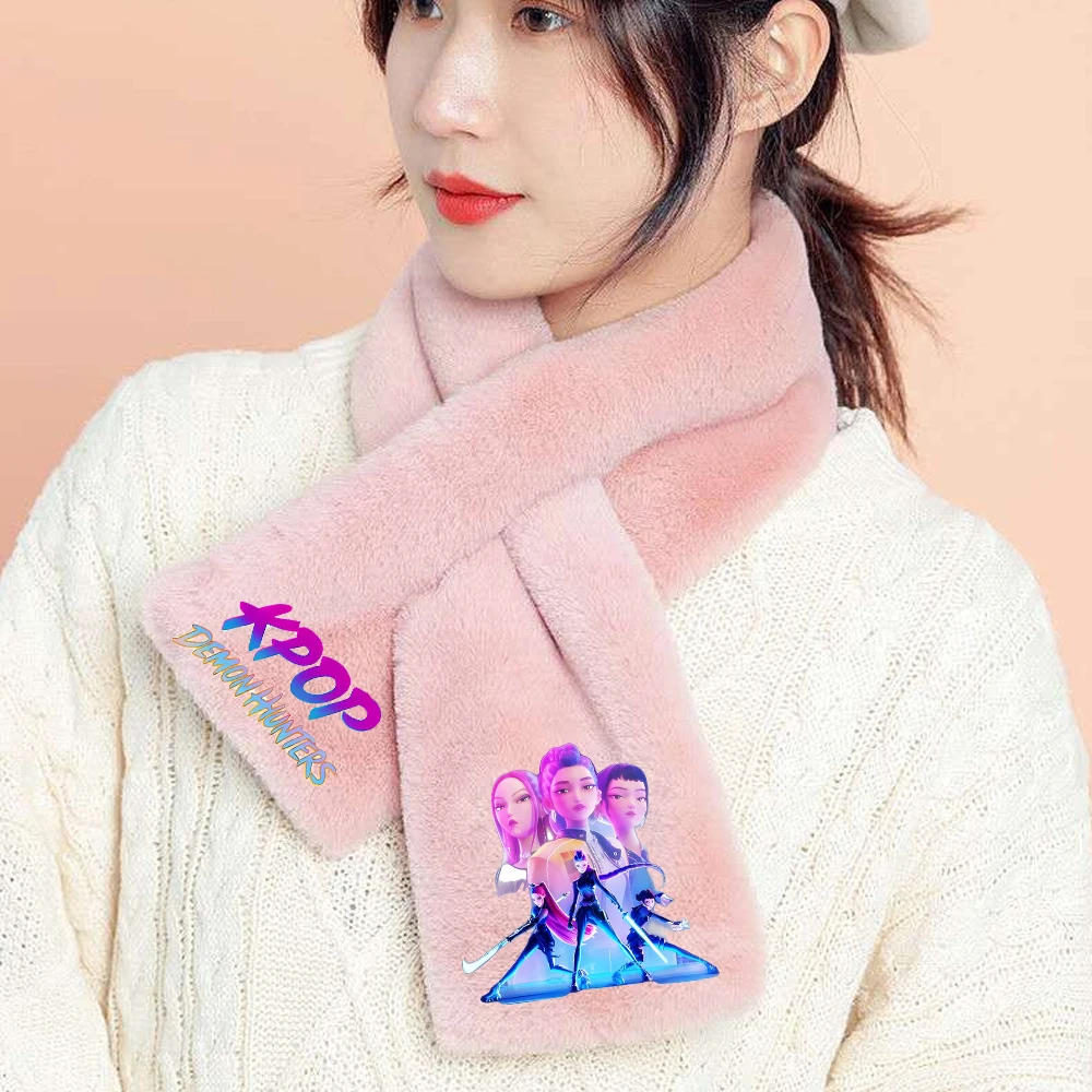 K-pop شيطان الصيادين وشاح شتاء دافئ الكرتون ميرا رومي زوي وشاح للرقبة وشاح سميك محشوة لينة للطفل عيد الميلاد هدية عيد الميلاد #4