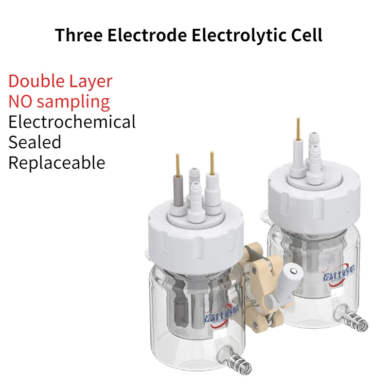 

C007-1 2HElectrochemical Three Electrode Sealed Electrolytic Cell Replaceable Membrane Electrolyzer Double Layer NO Sampling