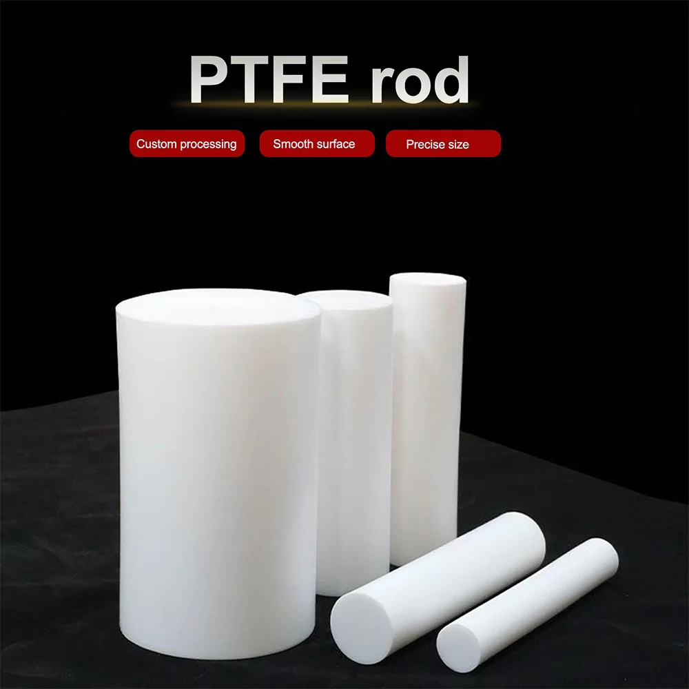 6x100mm Diameter PTFE Bar White Polytetrafluoroethylene Bar Environment-Friendly Non-Toxic DIY PTFE Plastic Rod 5pcs/Pack