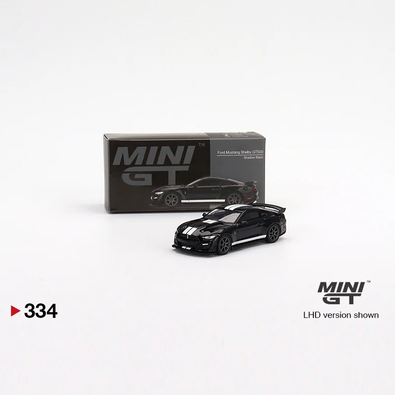 MINI GT 1:64 #334  Ford mustang Shelby GT500 Shadow Black Diecast Model  Race Car Kids Toys Gift