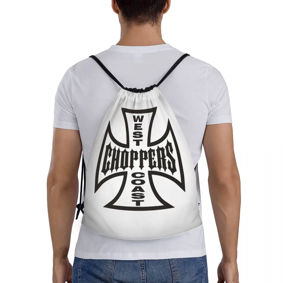 

The West CHoPPerS CoaSt Motorcycles Factory Merch Backpacks Multi-function Drawstring Bags Sundries Bag Book Bags School