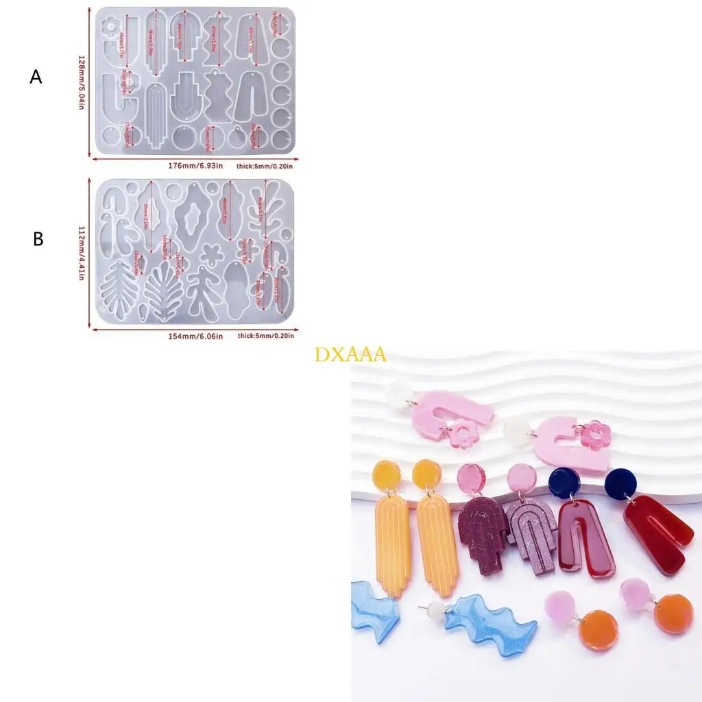 DXAA Irregular Earring Pendant Silicone Molds DIY Jewelry Epoxy Resin Mold Non-stick