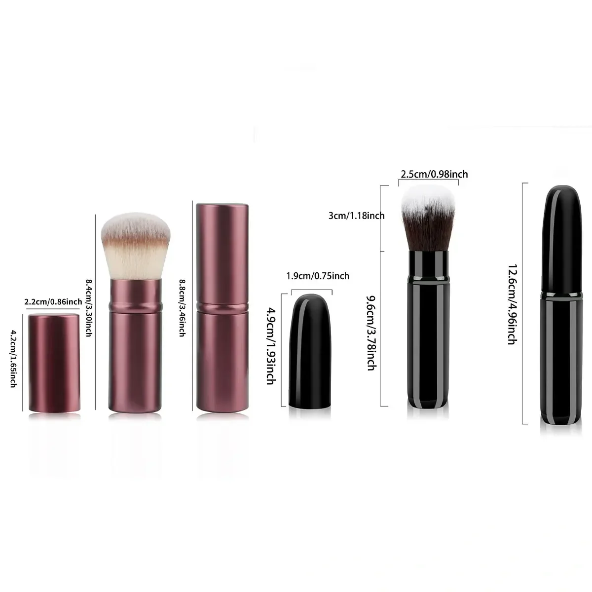 1 PC Retractable แปรงแต่งหน้าแปรงแต่งหน้า Blusher แปรงแป้ง MINI Multi-Function แบบพกพาพร้อมที่จับอลูมิเนียม