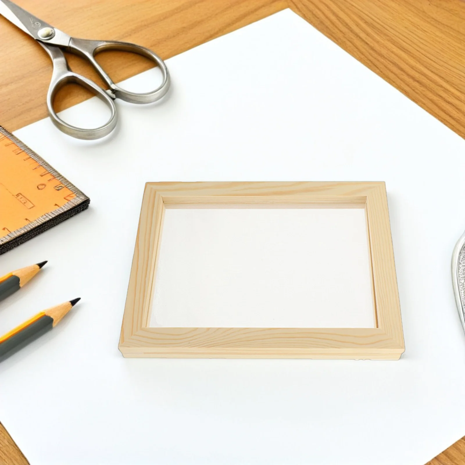 

4Pcs Wooden Deckle Mold Screen Natural Unfinished Frame for DIY Paper Making with Flowers Leaves Crafts Natural Wood Frames