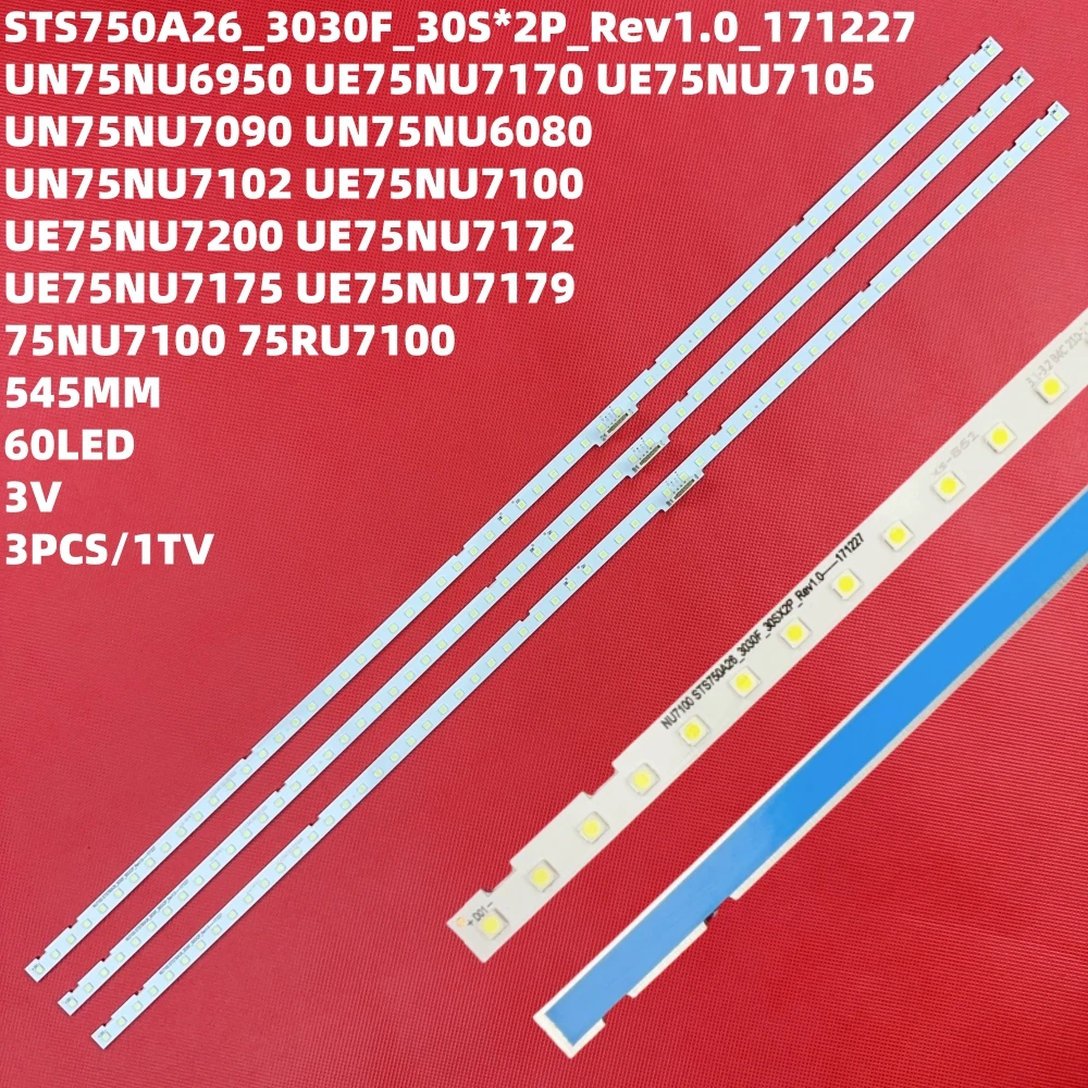 LED strip for UN75NU7100F UN75RU7100 UE75NU7100 UN75NU7100 UN75NU6900F UN75NU6950 UN75NU7100G 75NU7100 UN75NU7100AG