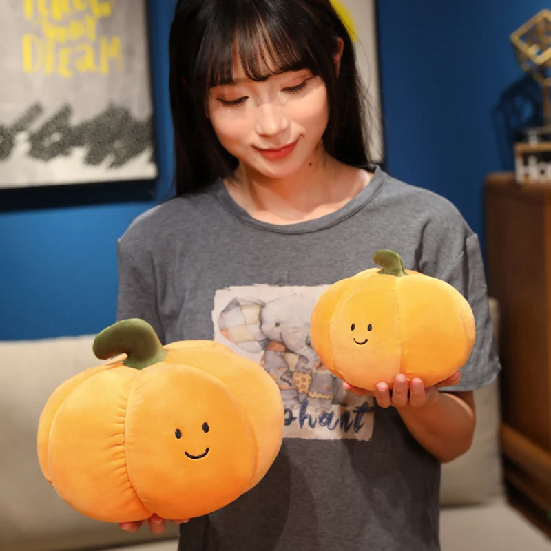 Oreiller en peluche citrouille drôle, jouet citrouille d'halloween, coussin décoratif, décoration de la maison, cadeaux de fête, cadeau d'halloween et de noël