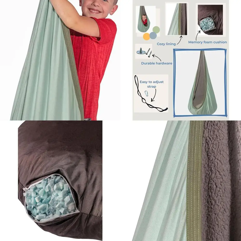 

Крытый стул-качалка-кокон с пеной с эффектом памяти для детей, подвесное сиденье с сенсорной стручкой