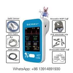 AM6100/AM6200 Veterinary Monitor animal Portable Handle Multiple Vital Signs 6 PARAMETERS Animal Vet Patient Monitor