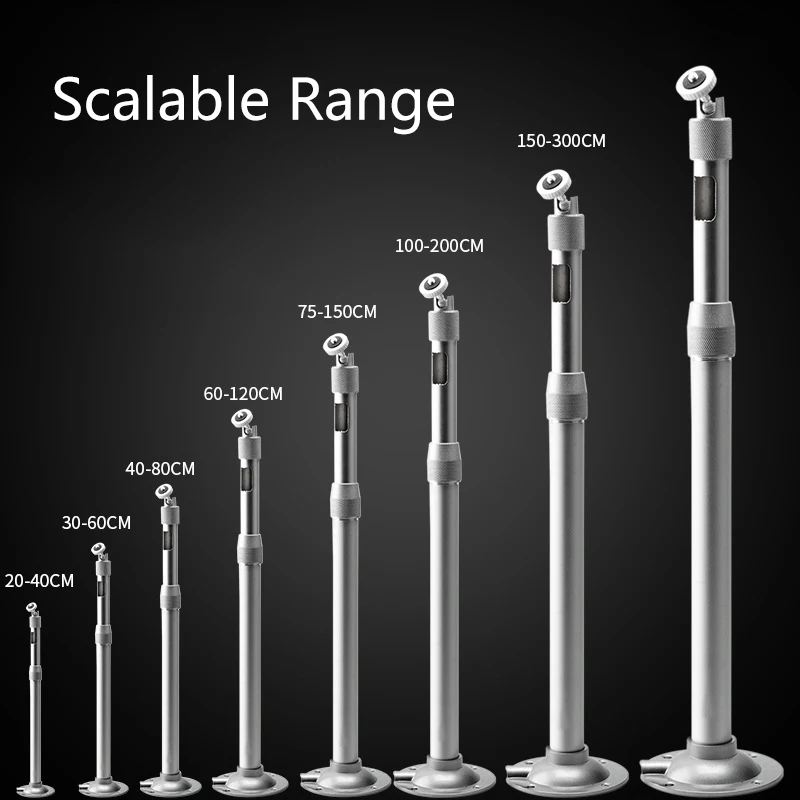 20-80cm Aluminum Alloy Monitor Telescopic Bracket 360 Degree Bracket Extension Monitoring Pole Camera Long Bracket