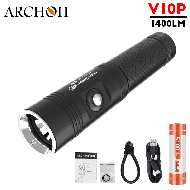 archon v10p 1400 lumen recarga mergulho lanterna led lanterna tocha de mergulho subaquatica luz de preenchimento lampada estroboscopica 01