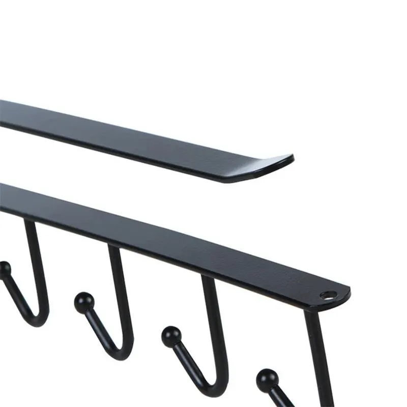 Traceless Hook Iron Cabinet Traceless Hook Six-Piece Storage Hanger Multi-Row Hook Wardrobe Kitchen Punch-free image 5