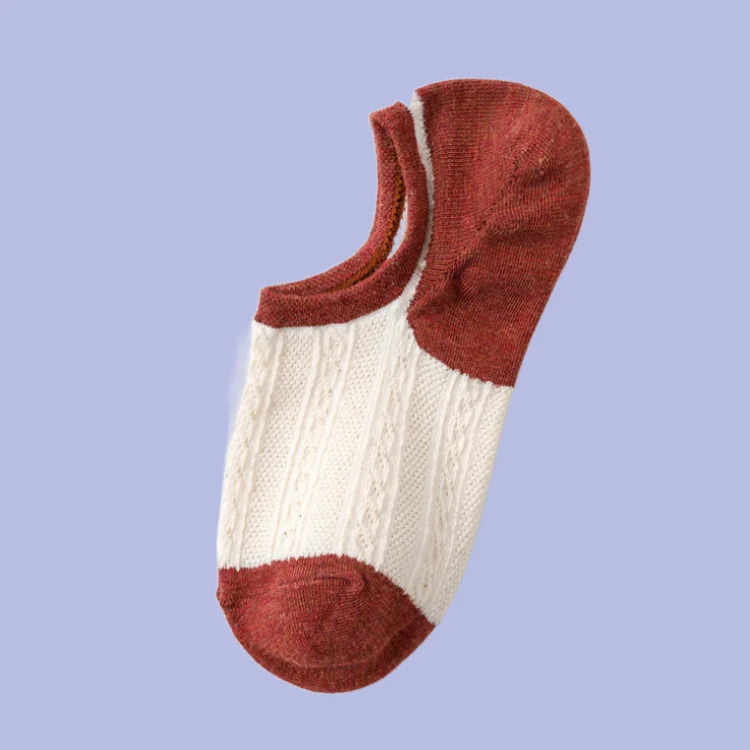 Chaussettes assorties en coton pour femmes, série de fleurs cachées, taille peu profonde, document tout match, printemps et été, nouveau bateau, 5/10 paires