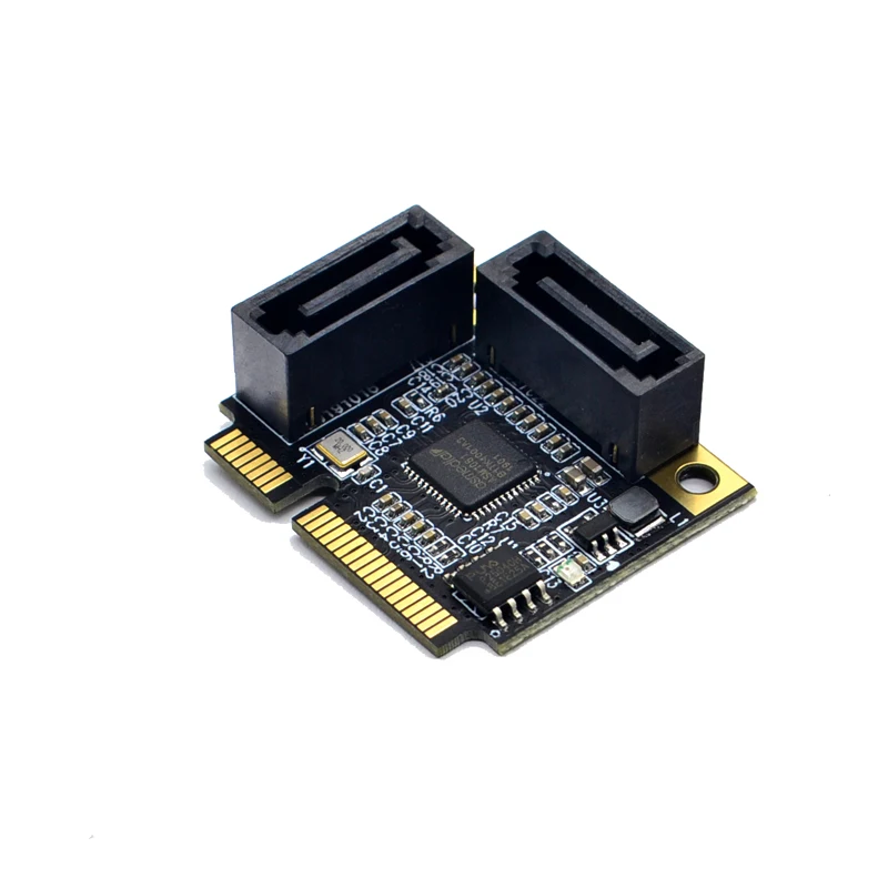 H1111Z Dodatkowe karty Mini PCI-E PCI Express do 2 portów SATA 3.0 Konwerter SSD HDD SATA3 Karta rozszerzeń kontrolera SATA Multiplier — zdjęcie produktu 7