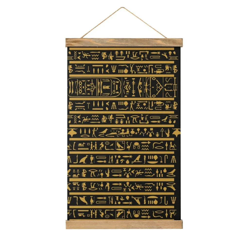 Egyptian Hieroglyphs Gold Duvet Cover Mural Restaurant Craft Decoration Canvas Hanging Picture Funny Graphic Style Hang Pictures