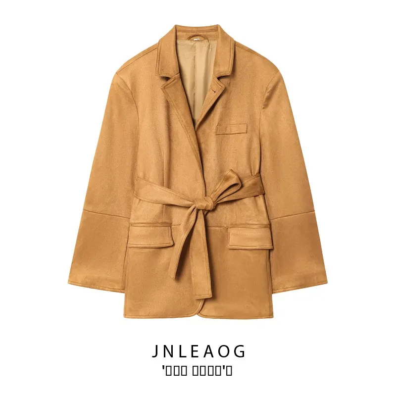 بدلة جلدية صناعية قابلة للعكس من Faionable Jaet للسيدات لخريف جديد Sle JNLEAOG تصميم متعدد الاستخدامات Busin كاجوال طويل Sve #1