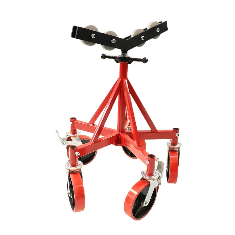 Five-wheel bracket movable pipe holding stands support tube