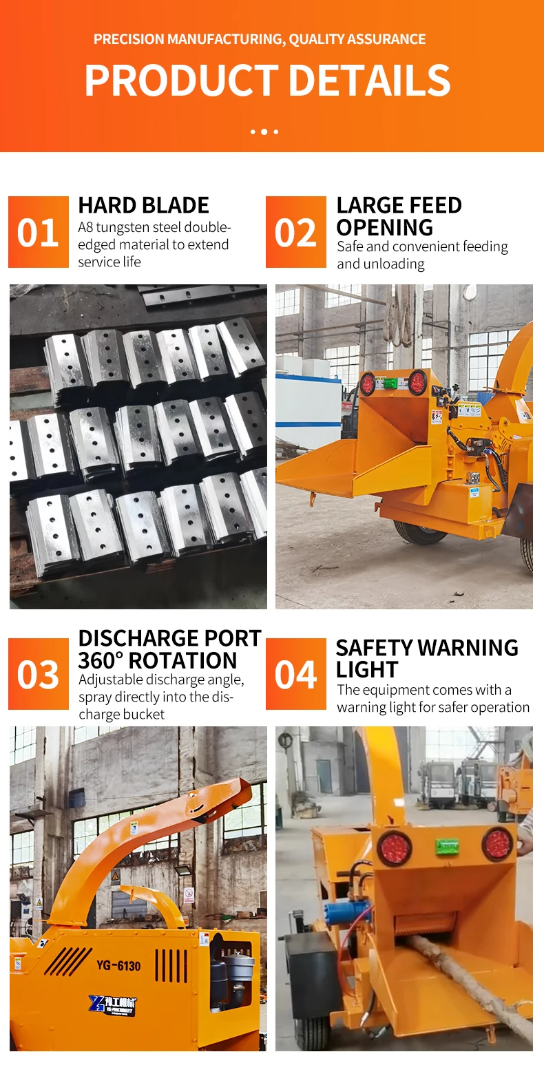 40Tons Industrial Large Hydraulic Feeding Tree Branch Wood Chipper Machine Diesel Wood Shredder for Wood Waste Recycling