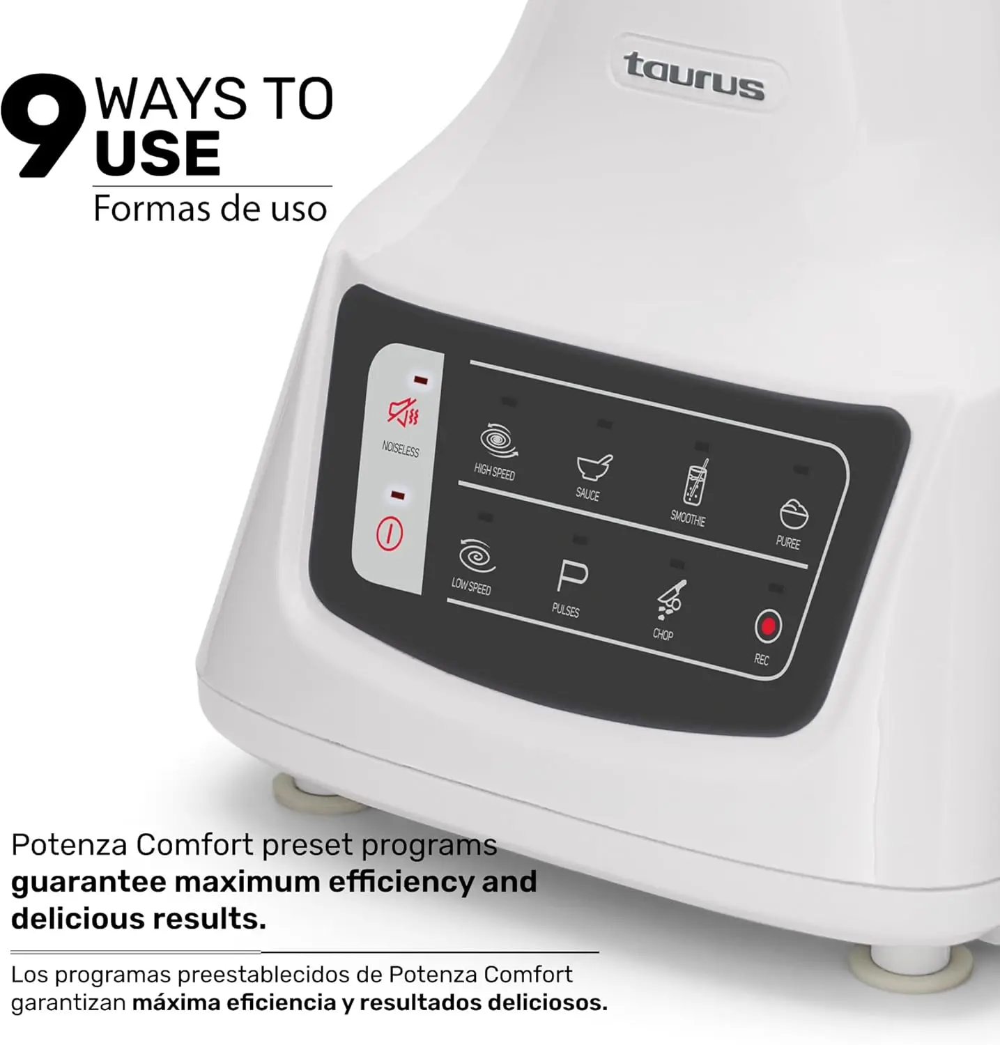 بوتينزا كومفورت |   خلاط زجاجي سعة 1.5 لتر |   1050 واط |   ما يصل إلى 50٪ أقل من الضوضاء |   الطاقة والمتانة |   9 طرق للاستخدام |   REC