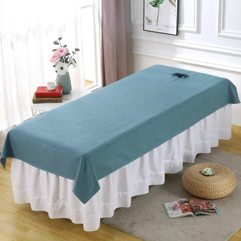 Thicken Pure Color Beauty Salon Bed Sheets SPA Massage Soft Touching Skin-friendly Massage Bedding Table Cover with/no Hole