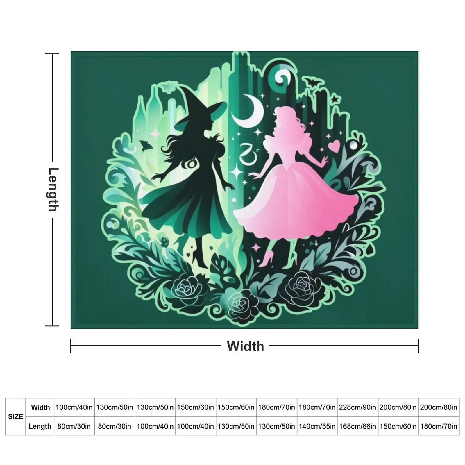 Elphaba & Glinda Wicked the Musical Throw Blanket Decorative Sofa Blankets For Sofas Blankets