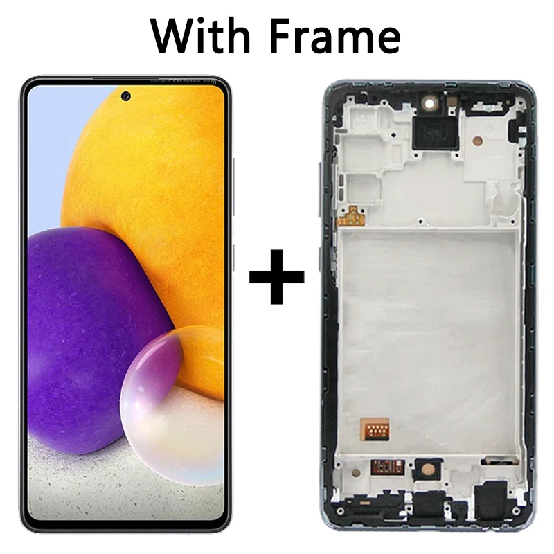 AMOLED A72 Screen For Samsung A72 4G A725F Display Touch Screen With Fingerprint Digitizer Assembly A725 Display