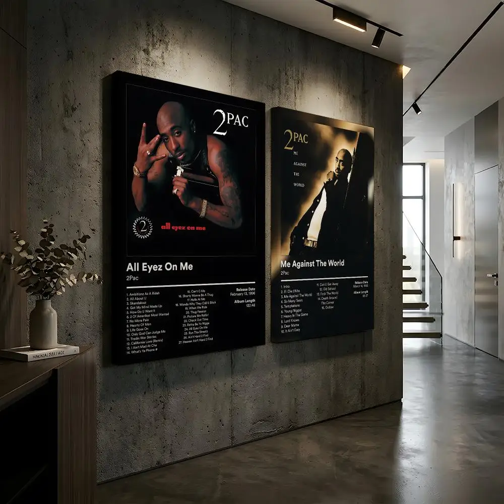 2Pac Music Album Cool Painting Calligraphy HD Modern Style Inner Frame Canvas Poster Bedroom Room Hallway Wall Art Decor