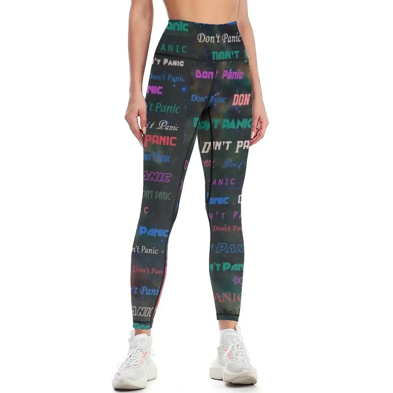 

Don't Panic in space Leggings gym top Women's sportswear Female legging pants for fitness Womens Leggings
