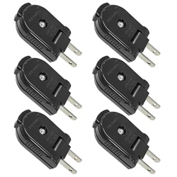 3/6pcs 2 Pin US AC Power Plug Replacement Rewireable Male Plug Female Socket Connector USA Canada Mexico Wiring Plug Adapter